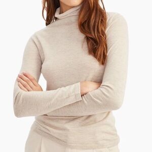 Naadam Super Fine Cashmere Classic Turtleneck Sweater Oatmeal Extra Small